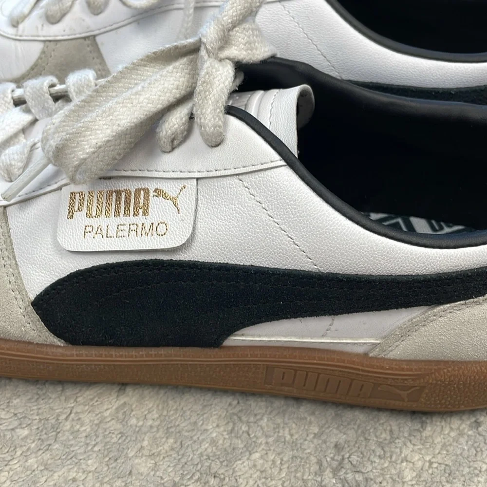 New Puma Palermo Leather Sneaker White Vapor Gray Shoe Mens Size 13